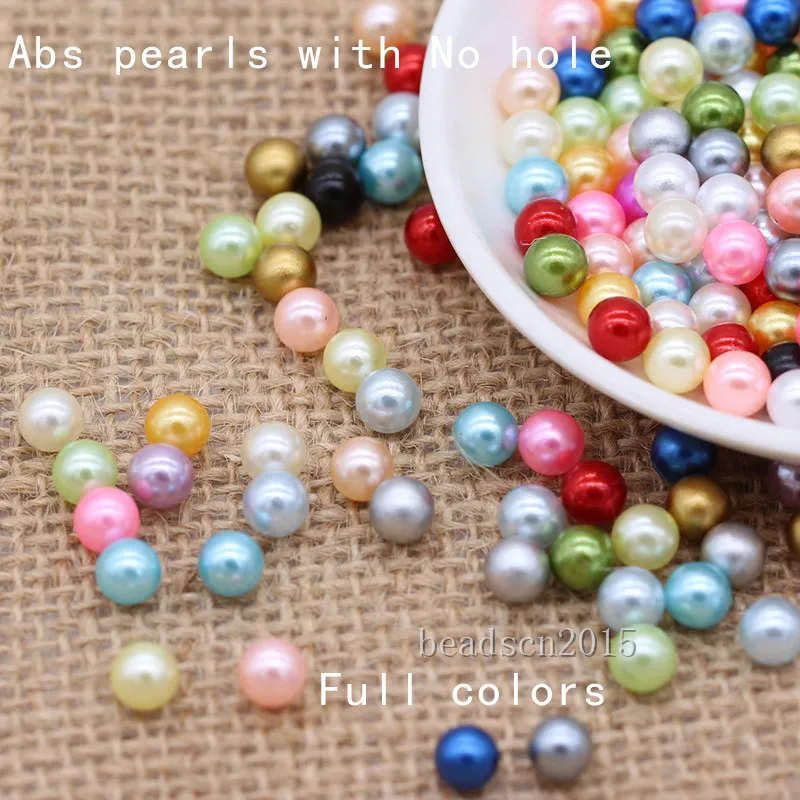 3/4/6/8mm Mixed Round No holes ABS Imitation Pearls Loose Beads for Filler DIY crafts Scrapbook Jewelry Making headwear Garments