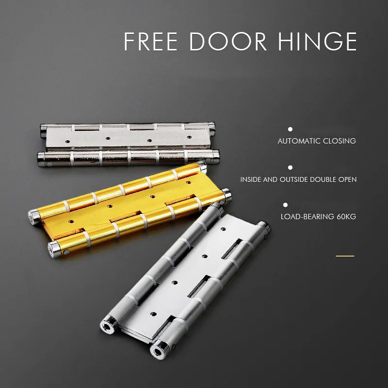 6INCH Auto Close 360 Degree Folding  Black Automatic Fence Wooden Door self Closing  Spring  Double Hinge