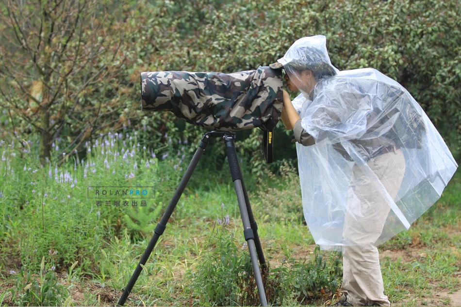 Osłona przeciwdeszczowa ROLANPRO XS płaszcz przeciwdeszczowy do Canon RF 100-500mm F/4.5-7.1 L jest USM kamuflażem przeciwdeszczowym