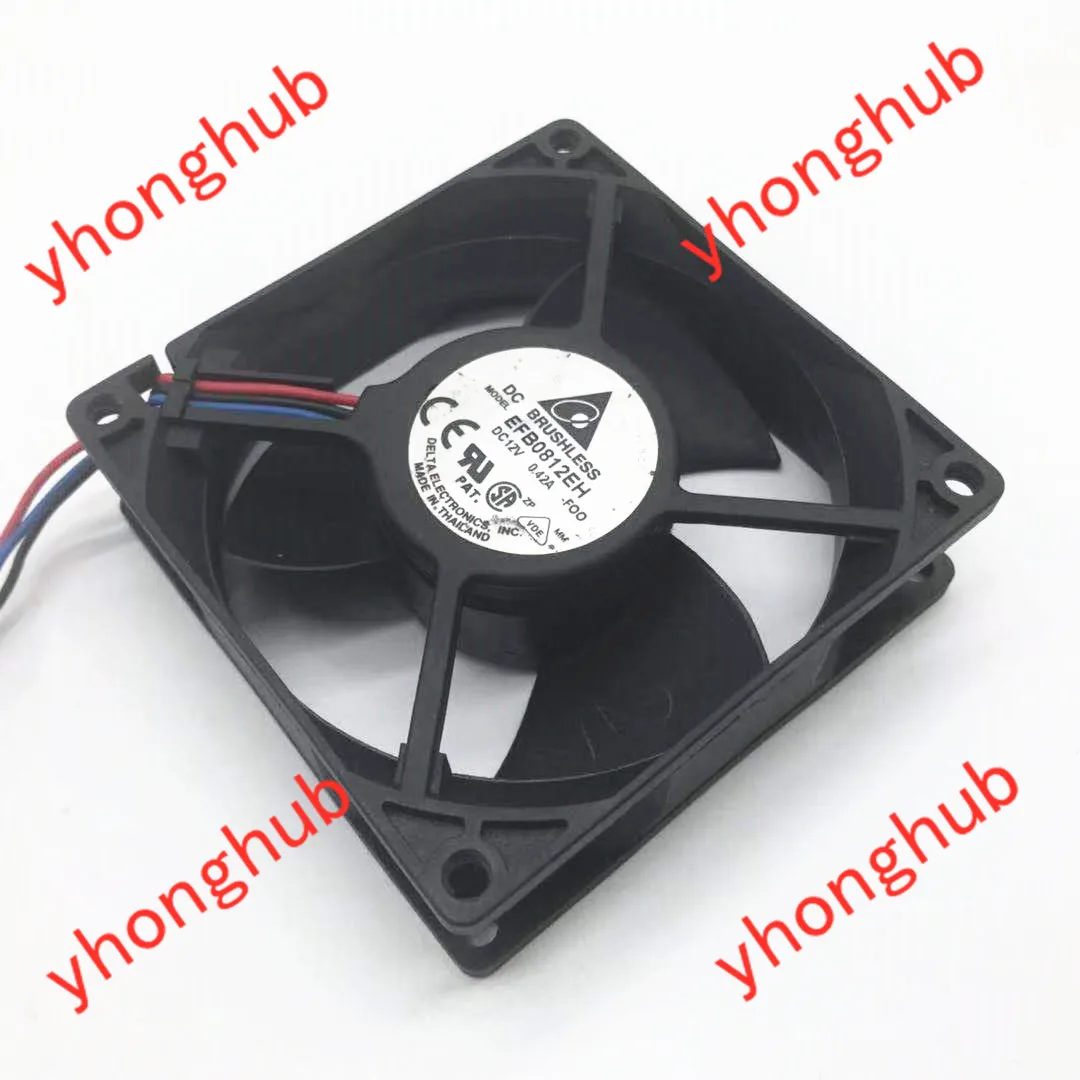 

Delta Electronics EFB0812EH DC 12V 0.42A 80x80x25mm 3-Wire Server Cooling Fan