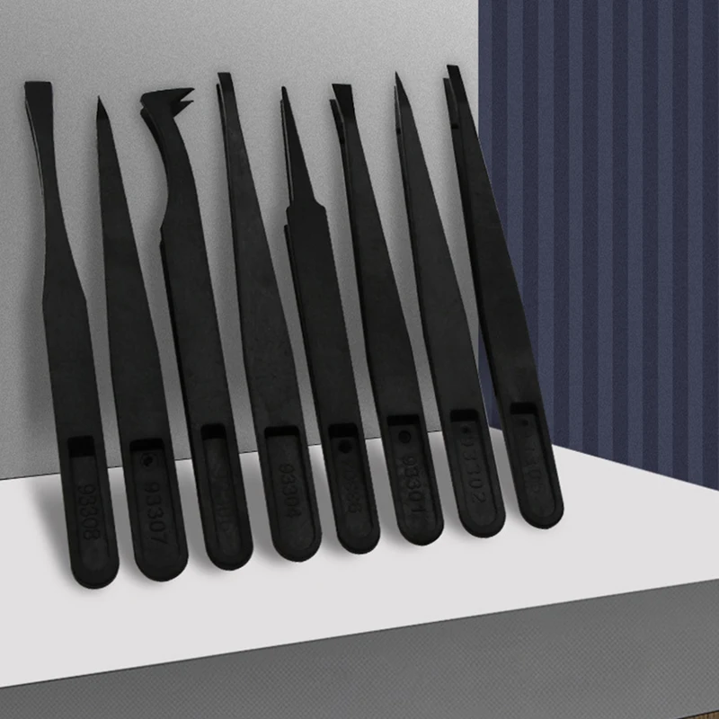 1/8Pcs Anti-static Plastic Tweezers Heat Resistant ESD Safe Opening Tool Kits For Mobile Phone Tablets Repair Tools Kit
