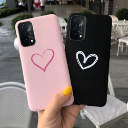 For Oppo A74 Case CHP2219 Cute Love Heart Soft Silicone Cover For Oppo A74 5G OppoA74 A 74 Phone Cases Oppo A74 5G Coque Bumper