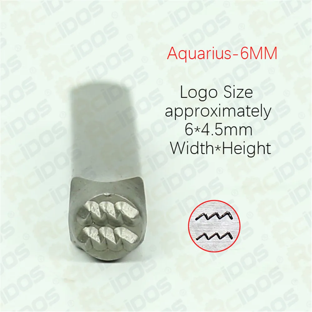 6MM Horoscope/Twelve constellations Zodiac Sign 12PCS Design DIY Bracelet Metal Jewelry Stamps