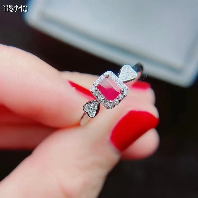 

KJJEAXCMY изысканные ювелирные изделия из стерлингового серебра S925, инкрустированные натуральным рубином, благородное регулируемое кольцо для новой девушки, тест на поддержку