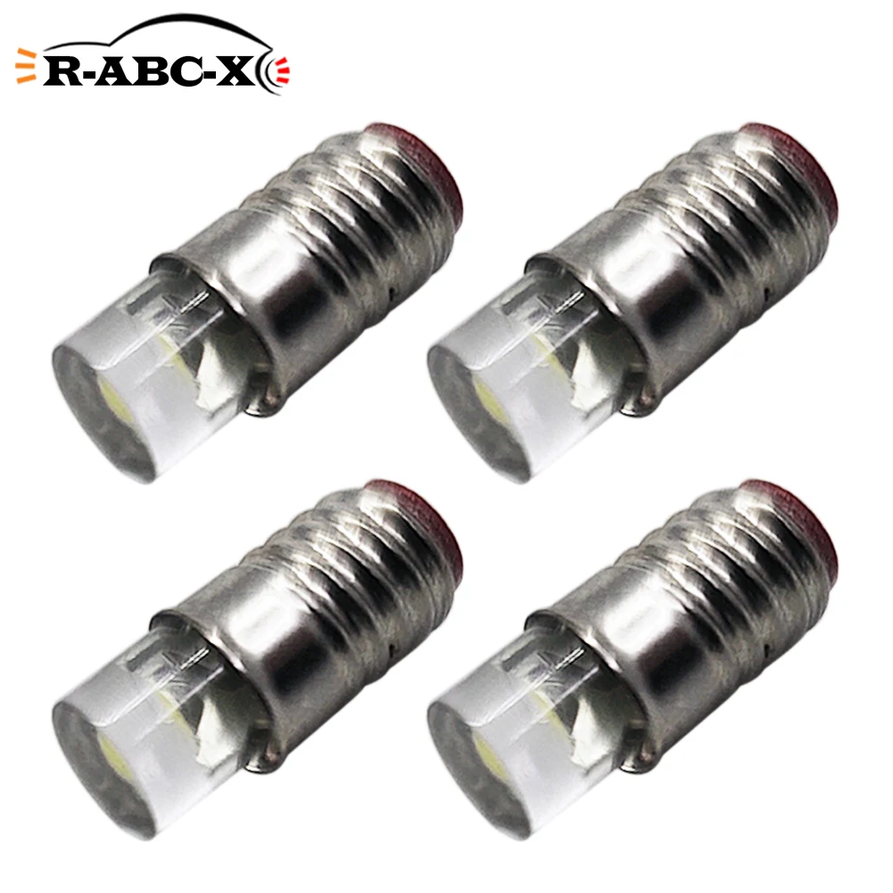 

RUIANDSION 4 Pcs E5 DC 3V 6V 12V 24V 4mm Mini Screw Batten Lamp Holder Halogen Bulb Replacement LED Toy Model 60Lm 6000K 4300K