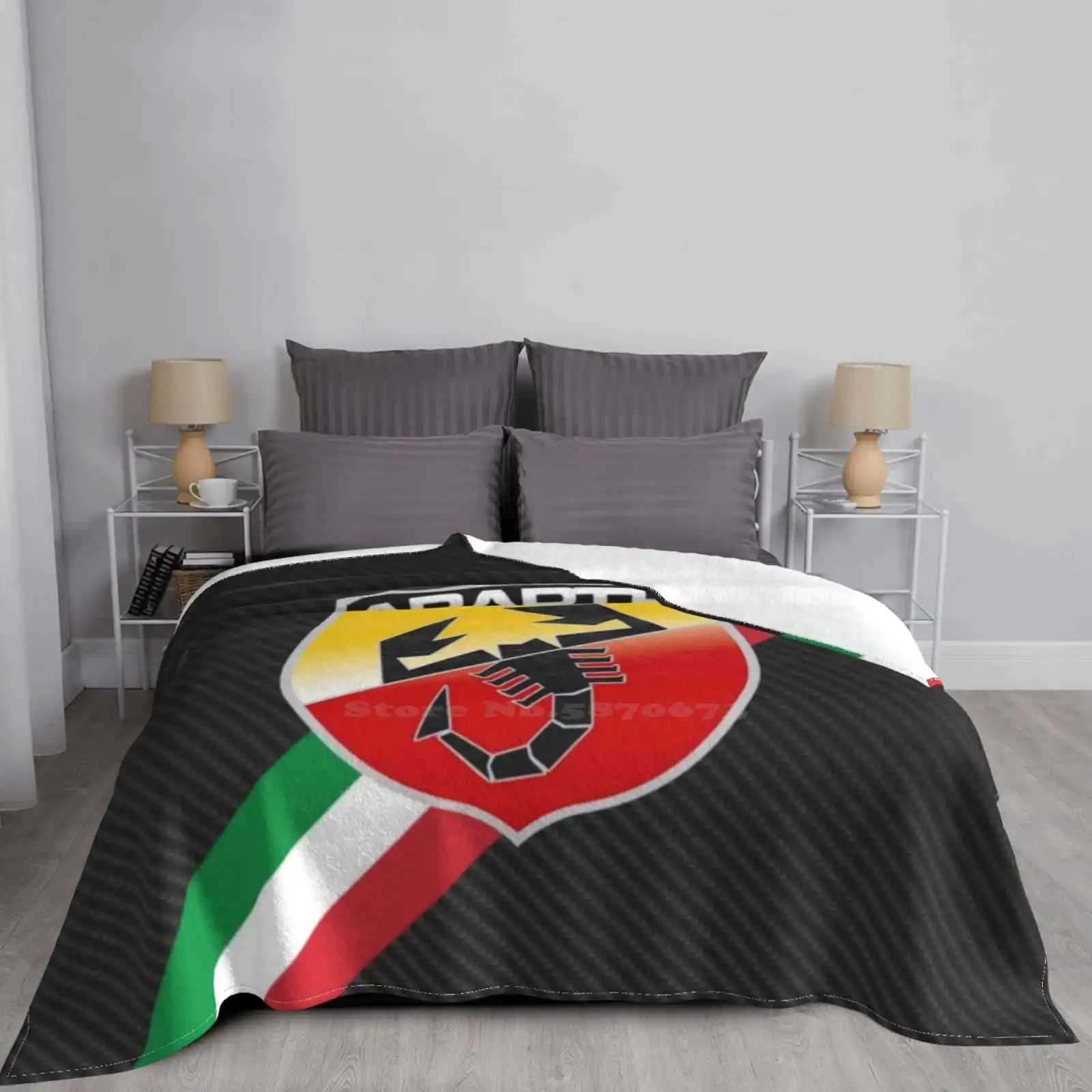 Abarth Carbon Fiber Italy Stripes Logo Soft Warm Throw Blanket Turbo Novitec Retro 500 Essesse Radically Racing Le Usa Gt40