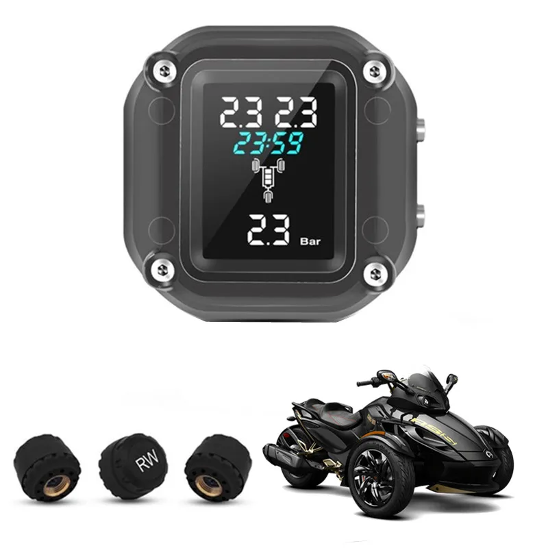 Wireless Motorcycle Trikes TPMS Tire Pressure Monitoring System for 3 Wheelers