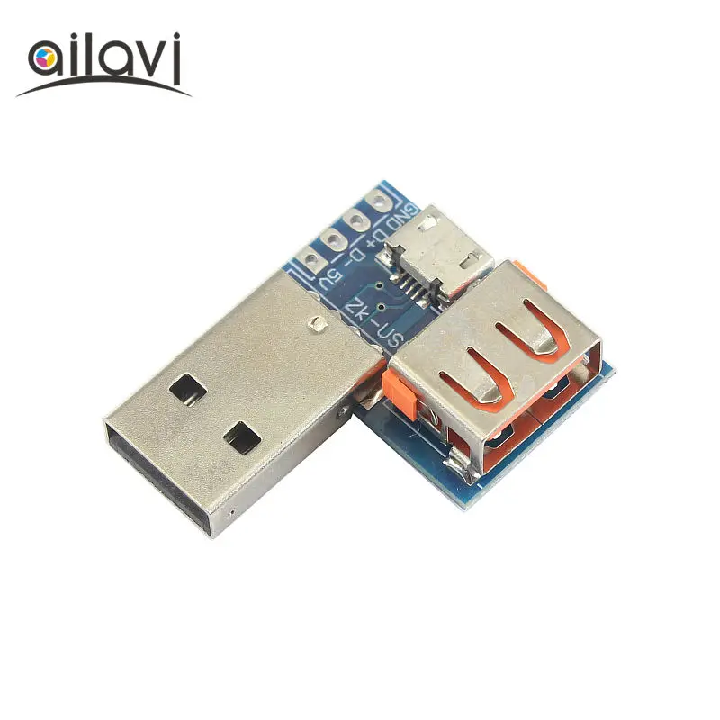 USB Adapter 2.54mm in-line USB3 Male to Female to MicroUSB to Header 4P