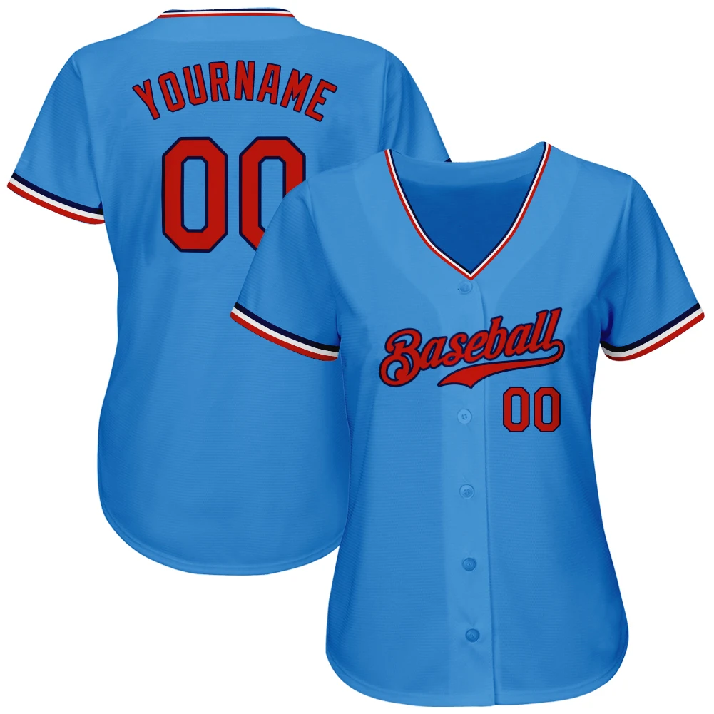 

Fashion Custom Baseball Jersey Customized Print Your Name/Number Mesh Soft V-neck Blouses for Women/Child Any Colour