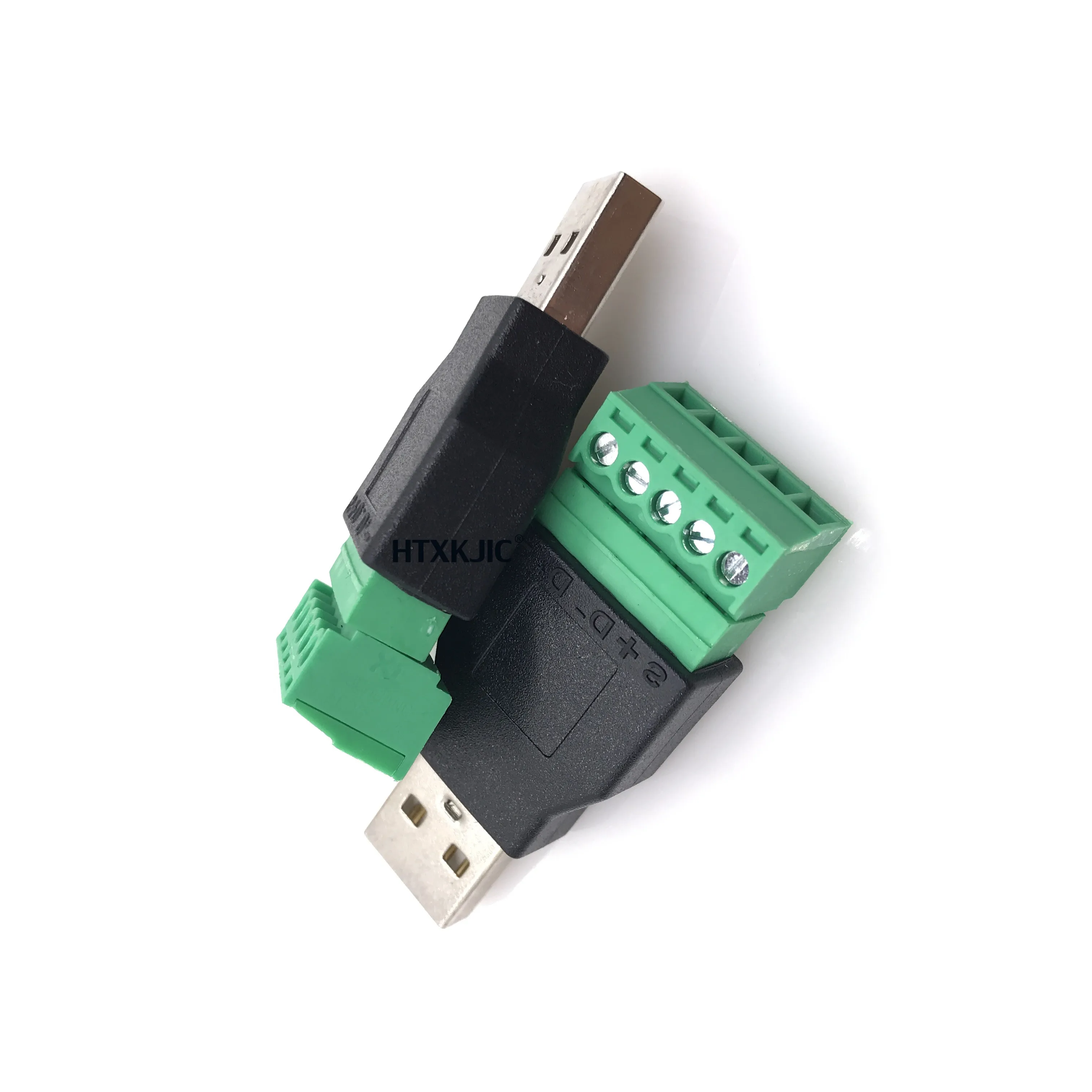 1 قطعة USB 2.0 نوع أ ذكر/أنثى إلى 5 دبوس برغي موصل USB جاك مع درع USB2.0 إلى المسمار محطة التوصيل