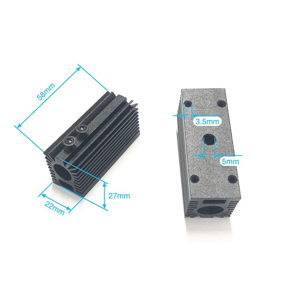 All Aluminum 22*58mm 12mm Aperture Radiator Heat Sink Holder Bracket for 12mm Laser Module