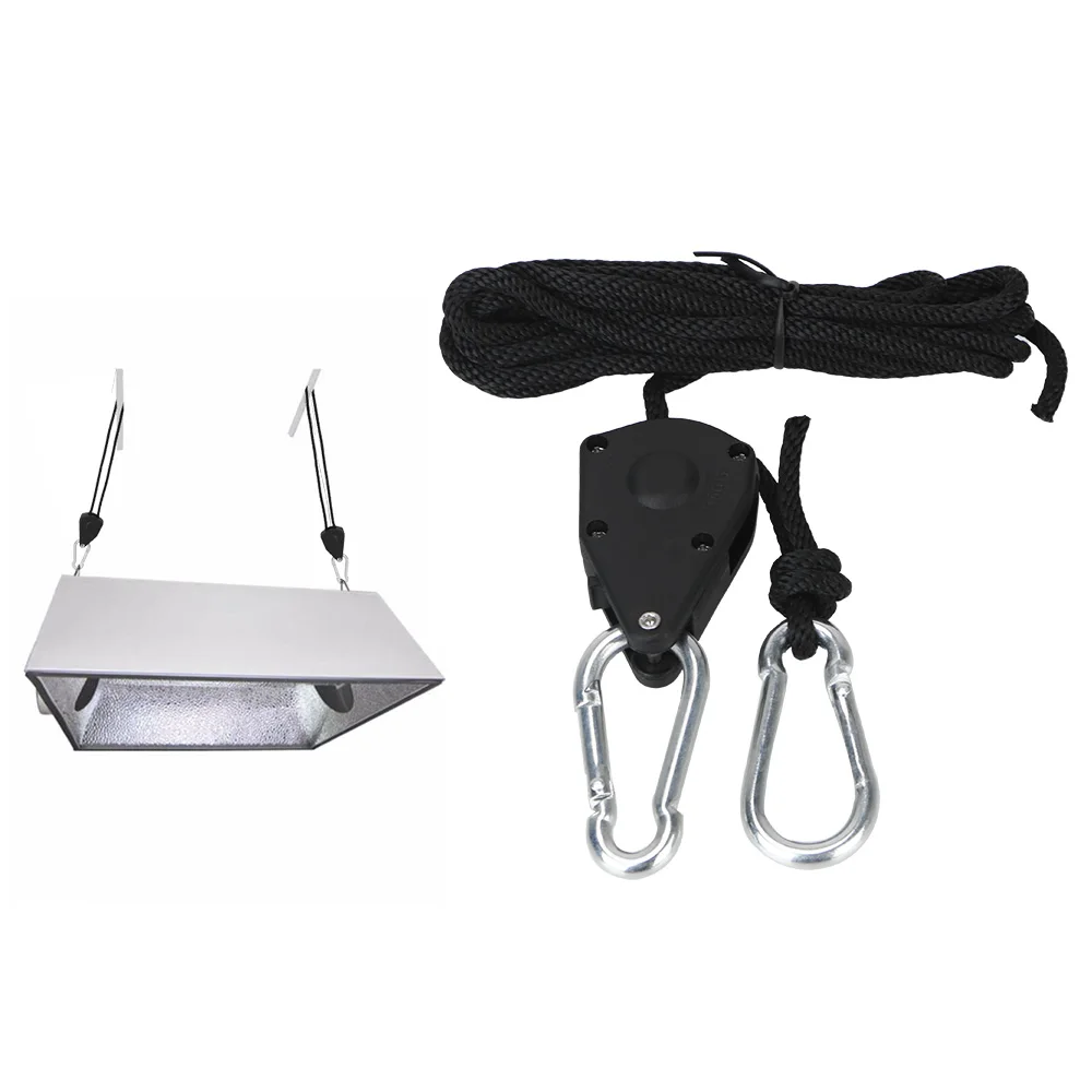 Heavy Duty Adjustable Rope Clip 1/8Inch For Grow Light Kit 1pcs Zinc Alloy Hookv Hanging Rope Ratchet Gardening Plastic Pulley