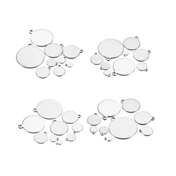 10-50pcs 6-30mm Stainless Steel Round Disc Pendant Blank Charms Pendants For Logos Stamping Tags DIY Jewelry Making Accessories