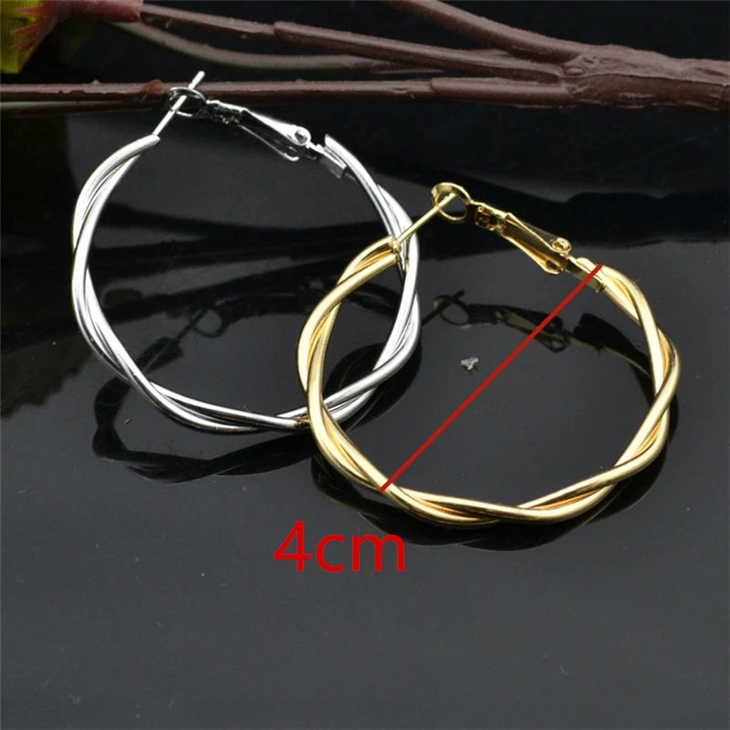 Hoop Earrings for Women Fashion Jewelry Gold Silver Plating Round Ear Exaggerated Wild Pretty Hot Model Fine Girl Ladies Earings