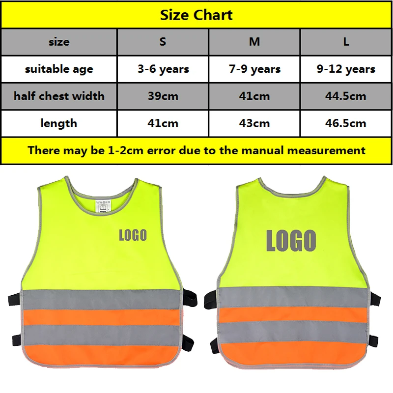 Pupils safety warning vest Kids Reflective Vest School Children Training Breathable Jacket Scooter Cycling Fluorescent Waistcoat