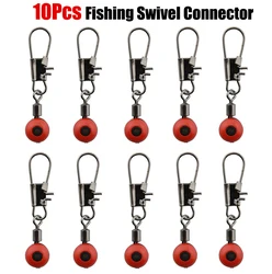 10pcs S M L Fishing Line to Hook Swivels Shank Clip Connector Space Bean For Fishing Metal Plastic Tools Accessories