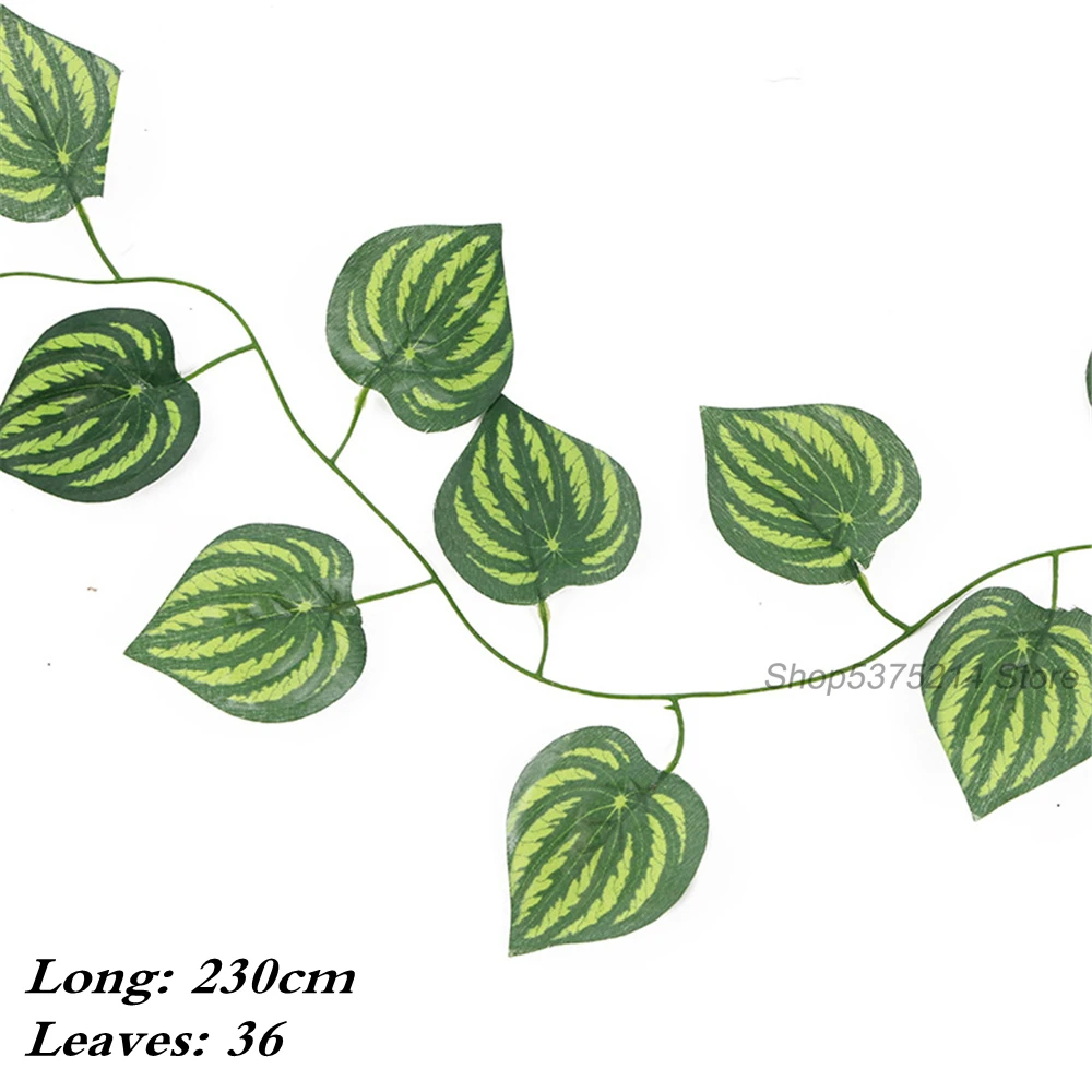 Leaf Vine Artificial Hanging Plants Liana Silk Fake Ivy Leaves for Wall Green Garland Decoration Home Decor Party Vines 230cm