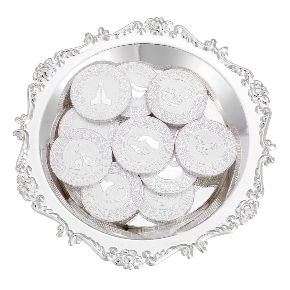 

Spanish 13 Harras Nupciale Ceremony Unity Coins For Wedding Set With Tray Plate Arras Para Boda Arrhae Bridal Gifts