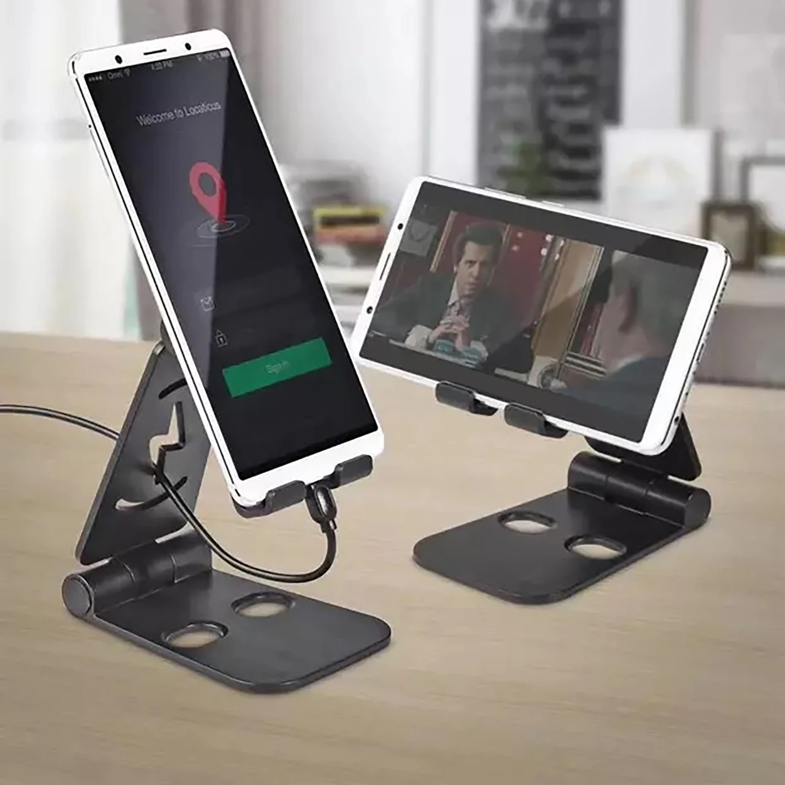 Mobile Phone Holder Desktop For Tablet Charging Base Double Adjustable foldable Shelf Phone Stand For Mobile Phone Accessories