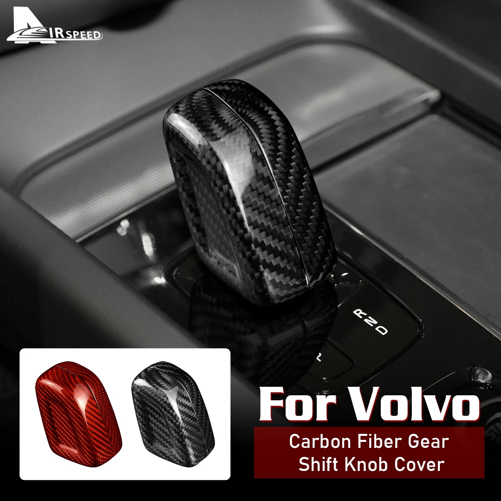 

AIRSPEED Car Gear Shift Knob Cover for Volvo XC40 XC60 XC90 V60 V90 S60 S90 2021 Carbon Fiber Accessories Interior Trim Sticker