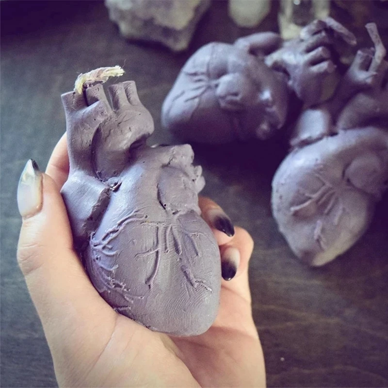 Large Human Heart Organ Silicone Candle Mold for Handmade Desktop Decoration Gypsum Resin Aromatherapy Candle Silicone Mould