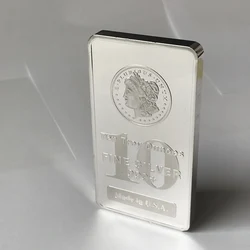 1 Pc Non Magnetic Craft 10 OZ Coin Silver Plated Badge USA  Collectible Commemorative Decoration Gift Vacuum Sealed Packing  Bar