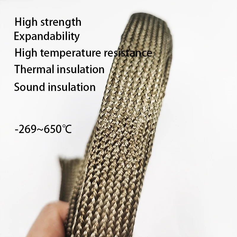 10M 10mm Basalt fiber cable sleeve braided Protecting cable sleeve Mineral fiber 650C