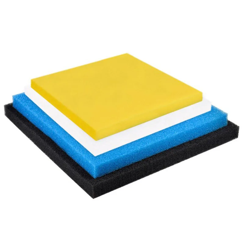 Water Filtration Foam Fish Tank Biochemical Filter Bio-sponge Skimmer Pads Sponge Aquarium Supplies Black Blue Yellow 50x50x2cm