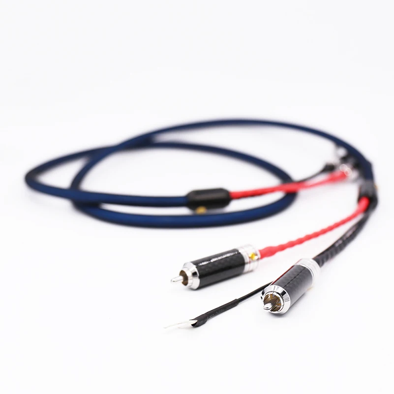 

Viborg 5N 99.998% OFC copper silver plated Tonearm Cable Phono Cable with 2 RCA to 2 RCA Rhodium plated connecto