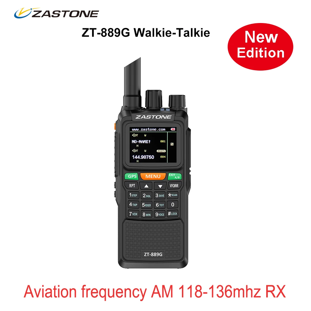 Zastone 889G GPS Walkie Talkie 10W 999CH 3000mAh UHF 400-520 / VHF136-174MHz Ham CB Radio HF Transceiver for Explore Hunting