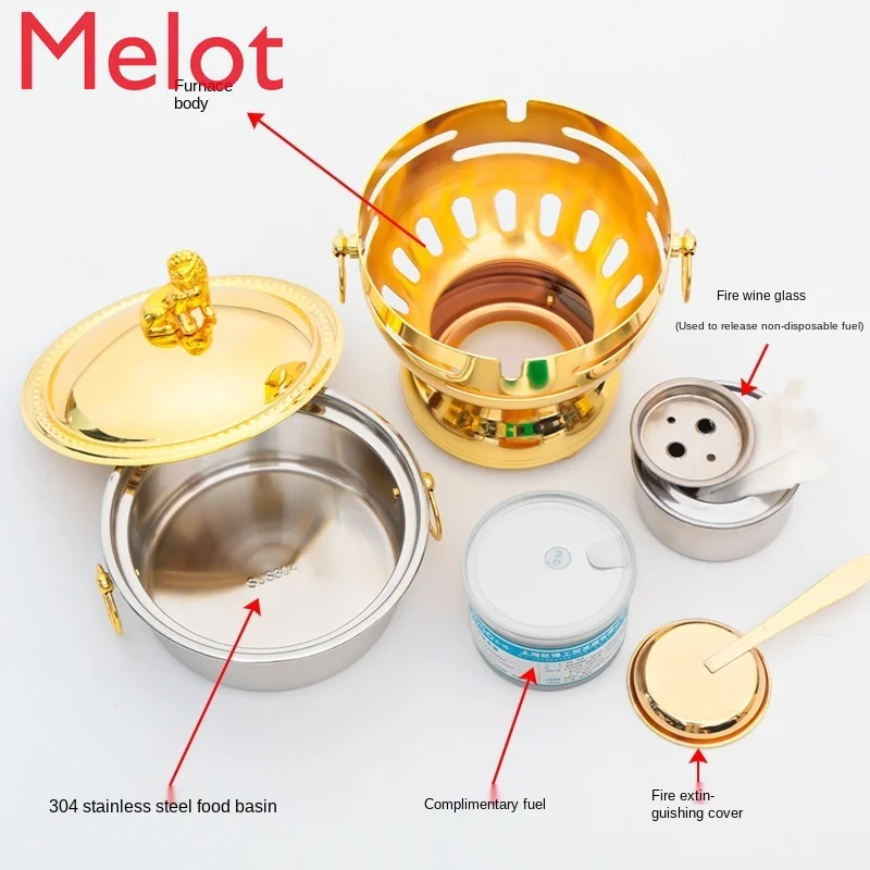 Alcohol Stove Small Hot Pot Pot One Person One Pot Single Self-Service Pot Hot Pot Stainless Steel Fashion Small Hot Pot