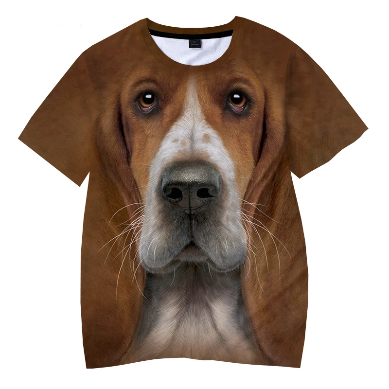 Dog 3D Printing Tops Funny Animal 3D Printed T Shirt Unisex Casual T-shirt Hip Hop Streetwear Oversized Tee Tops