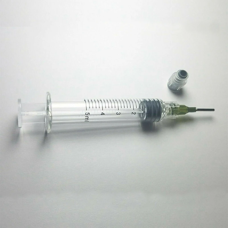 10 Pcs Reusable Borosilicate Glass Luer Lock Syringe Liquid Dispensing Syringes with 14 GA Blunt Tip for Thick Liquids,Glue,Ink