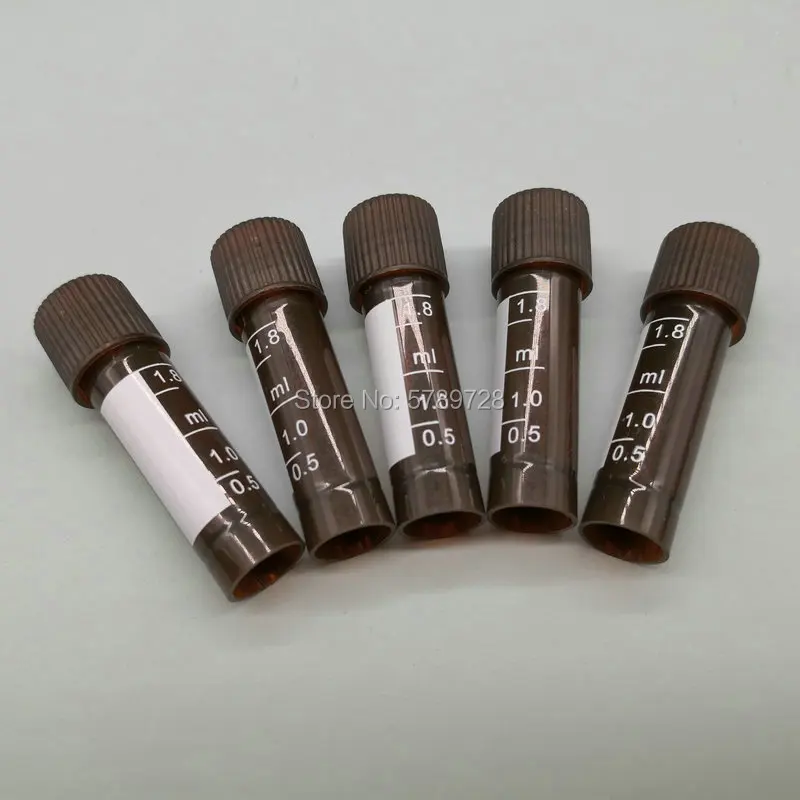 

500pcs Dark brown cryogenic tube with scale 1.8ml Plastic Sample Cryovial Avoid Light Freezing Tube