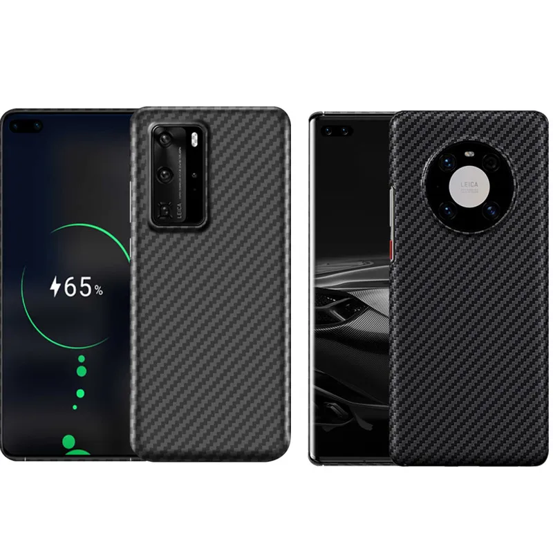 

For Huawei Mate 30 40 Pro RS P30 P40 P50 Pro NOVA 8 7 Pro Honor 50 Real Karbon Ultra Slim Back Case Cover