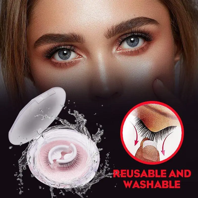 Reusable Self-Adhesive Eyelashes Reversible กาวกาวด้วยตนเอง False ขนตากันน้ำ Dropshipping