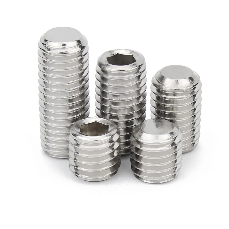 M1.6 M2 M2.5 M3 M4 M5 M6 M8 M10 M12 M14M16 DIN913 Stainless Steel Allen Hex Hexagon Socket Flat End Grub Headless Bolt Set Screw