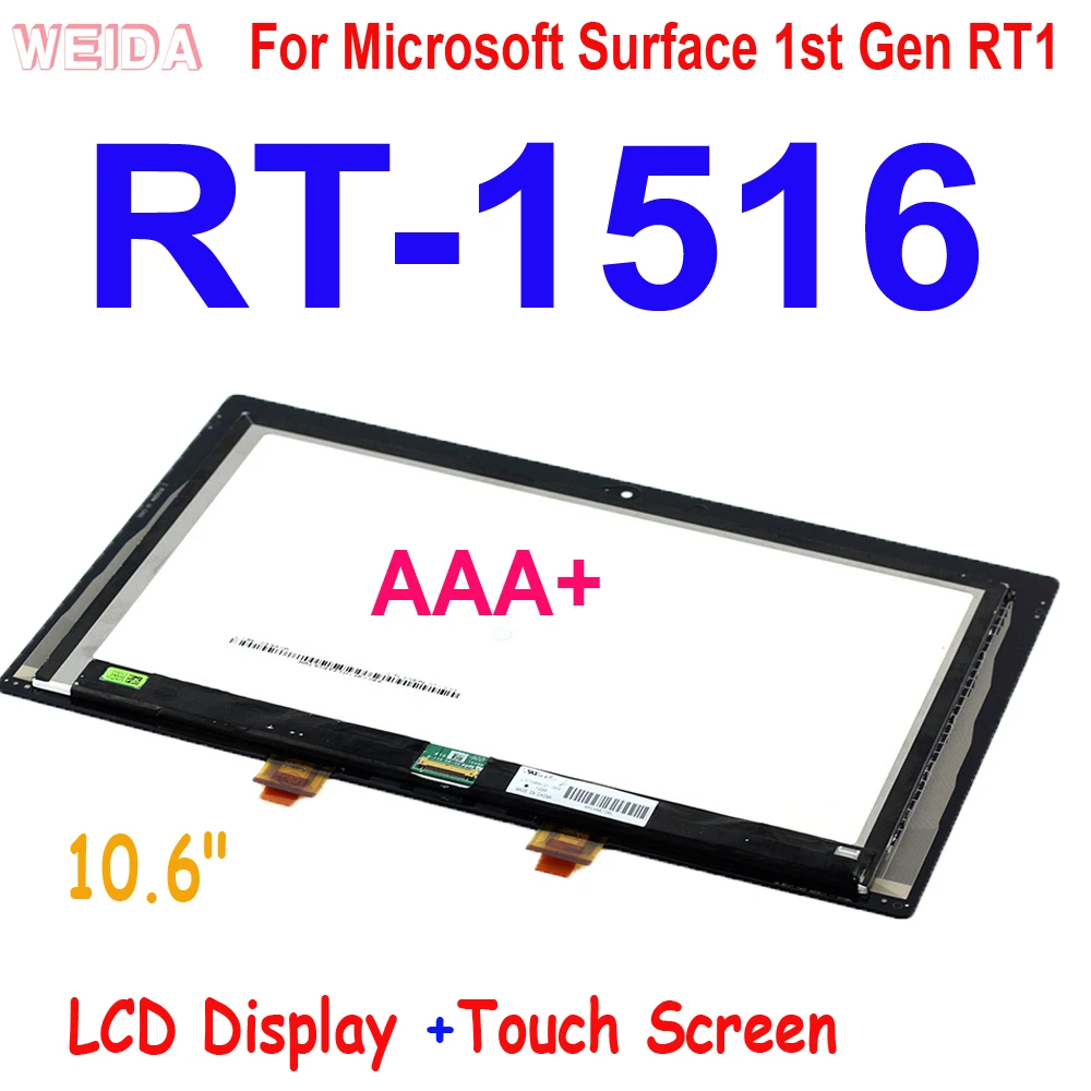 

10,6 "ЖК-дисплей для Microsoft поверхности 1 1st Gen RT1 RT 1516 ЖК-дисплей Дисплей сенсорный Экран в сборе для всей поверхности RT 1516 ЖК-дисплей LTL106AL01-001