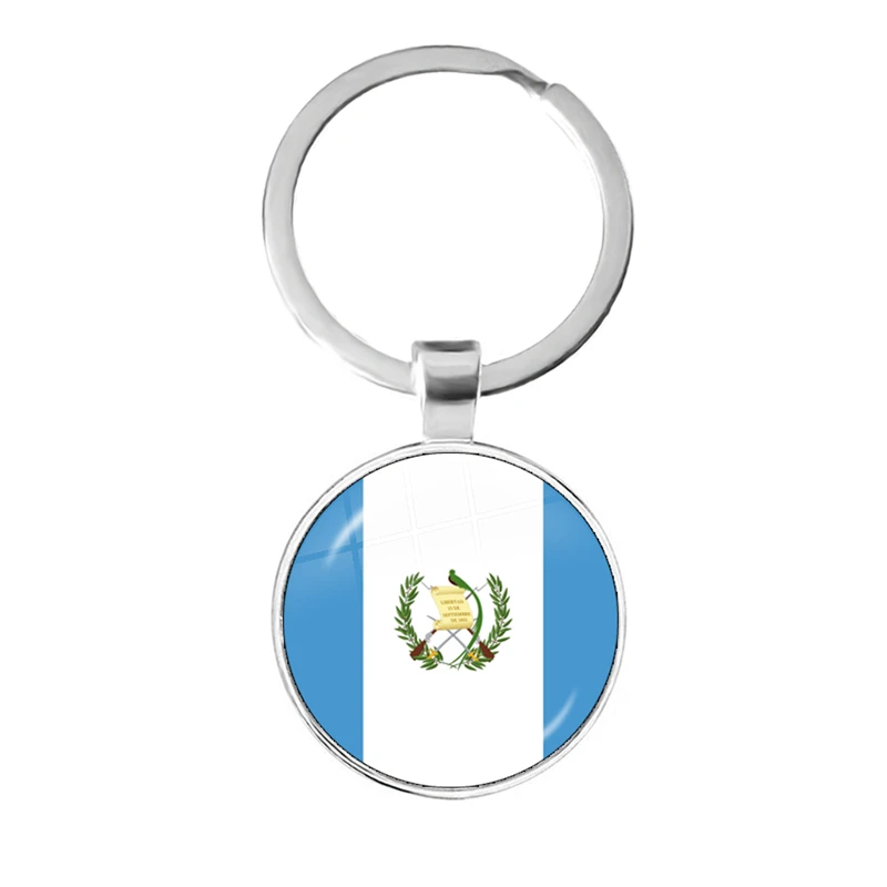 Guatemala,Bahamas,Cuba,Costa Rica,The Federation of Saint Kitts and Nevis,Antigua and Barbuda National Flag Glass Dome Keychain