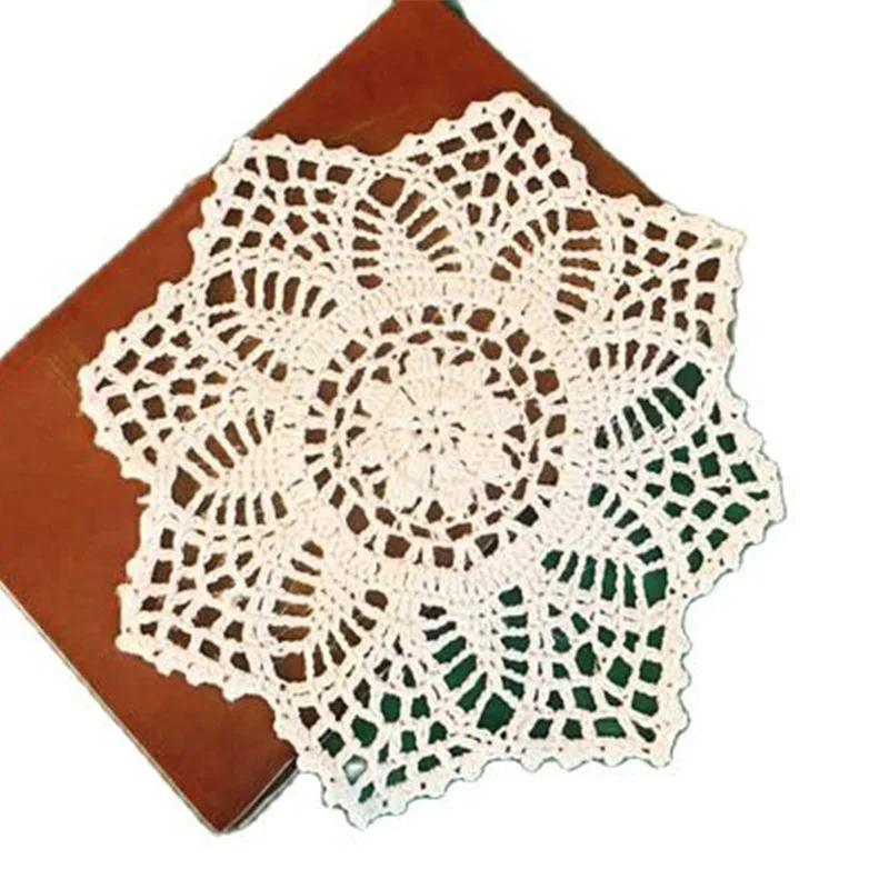 Hot Modern Lace Cotton Placemat Cup Coffee Coaster Tea Mug Kitchen Table Place Mat Cloth Crochet Christmas Doily Dining Pad