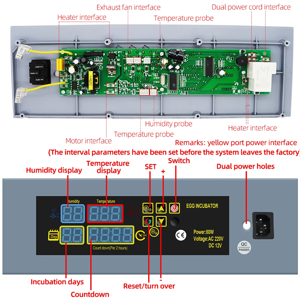 Automatic Fan Motor DIY Constant Temperature Eggs Incubation Box HTMC-7 Mini Egg intelligent Incubator Accessories