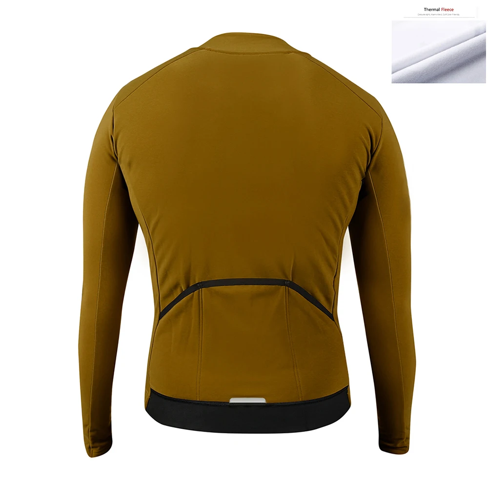 BIEHLER Men's Pro Team Cycling Jersey Bike Long Sleeve Thermal Fleece Polyester Winter Maillot Warm Clothes Bicycle Shirt