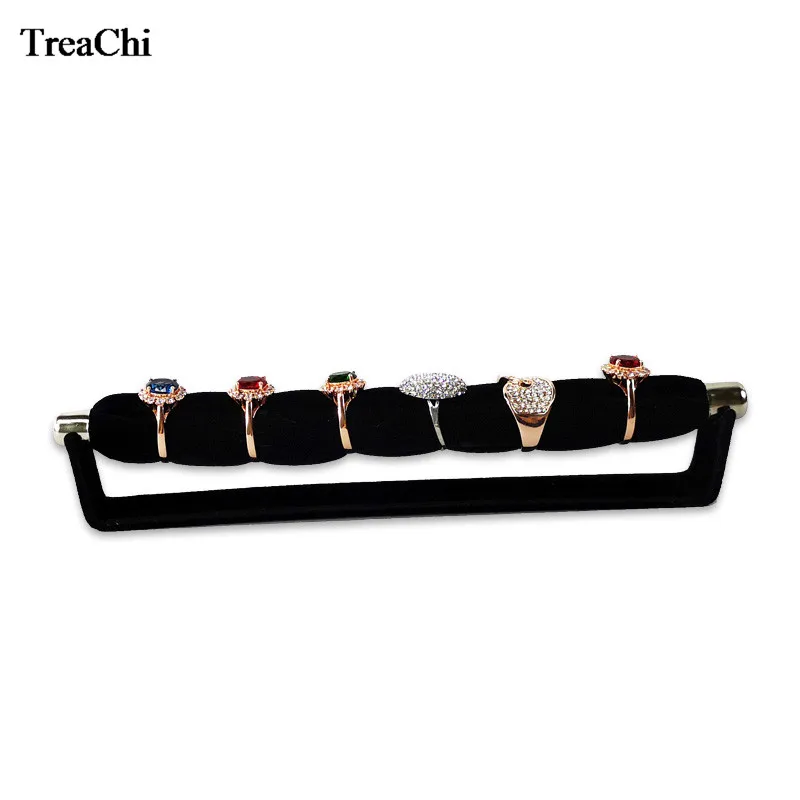 Black Velvet Sponge Stick Ring Bar Jewelry Organizer Creative Display Storage Holder Rack for Exhibition