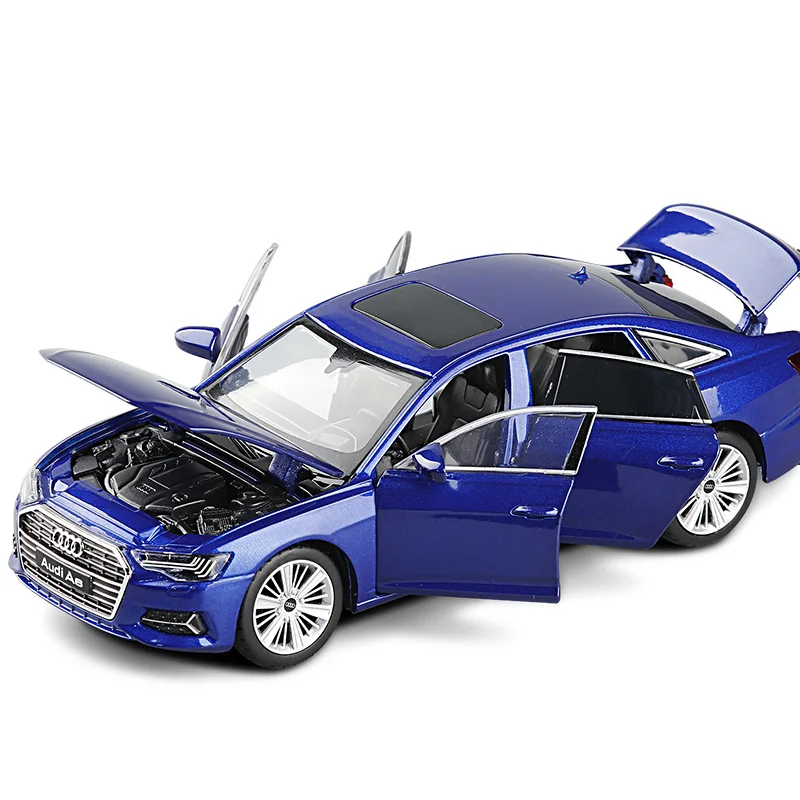 1:32 AUDI A6 Simulation Car Model Diecast Toy Car 6Doors-Opened Sounds&Lights Hobbies For Collection Children‘s Birthday Gifts