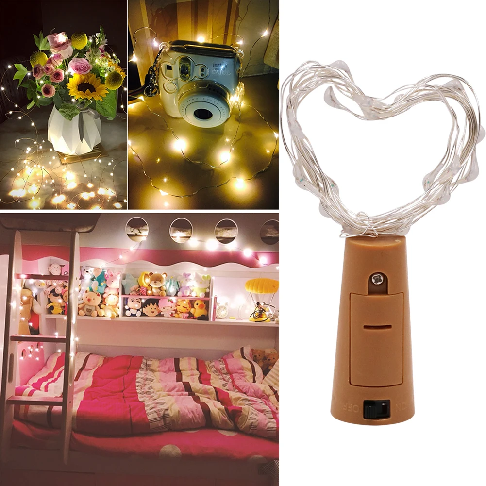 String led Wine Bottle with Cork 20LED Bottle Lights Battery Cork for Wedding Christmas Party Halloween Bar Decor Warm White