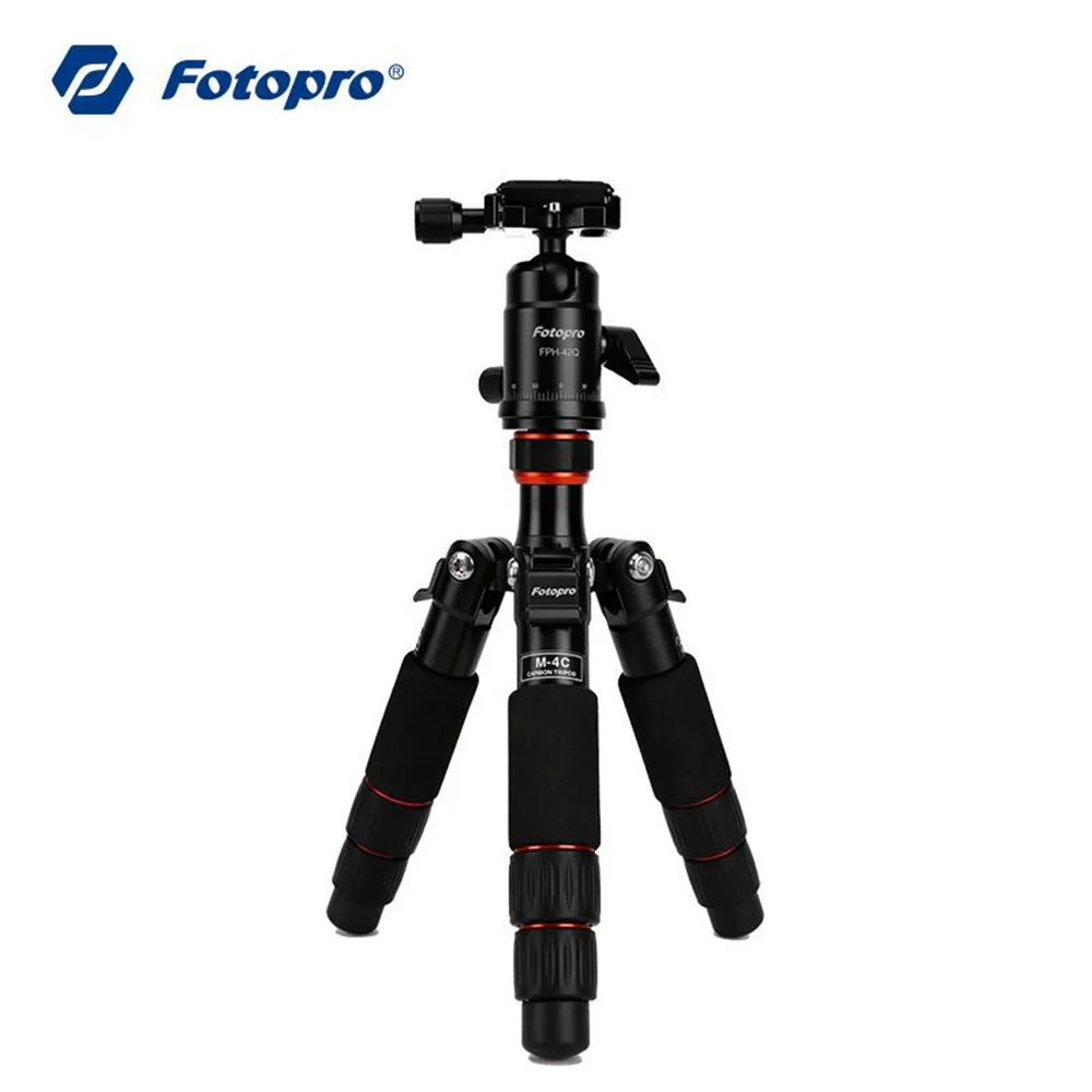 Fotopro M-4C Carbon Fiber Macro Mini Tripod PTZ Quick Release Plate Set MINI Portable for Canon Nikon Camera Cell phone Stand