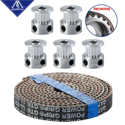 3D Printer Accessories 5pcs 16/20 teeth GT2 Timing Pulley Synchronous Wheel Bore 5mm and 5M 2GT GT2-6mm GT2 Timing Belt