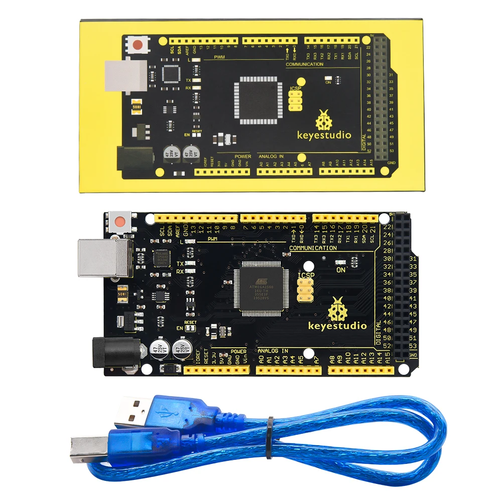 NOWA płytka rozwojowa Keyestudio MEGA 2560 z chipem USB Serial CP2102 + kabel USB, kompatybilna z Arduino Mega 2560, 2024