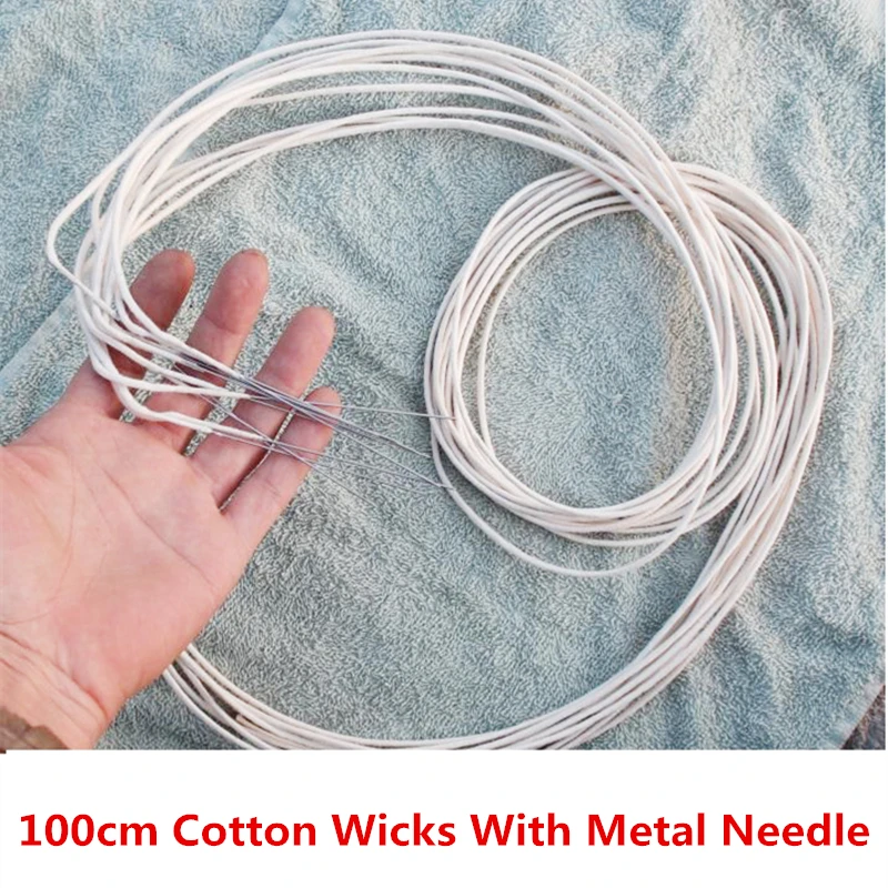 3pcs/Lot 100cm Long Cotton Wire Wicks With Metal Needle Universal Replacement For Zippo Kerosene Petrol Lighters