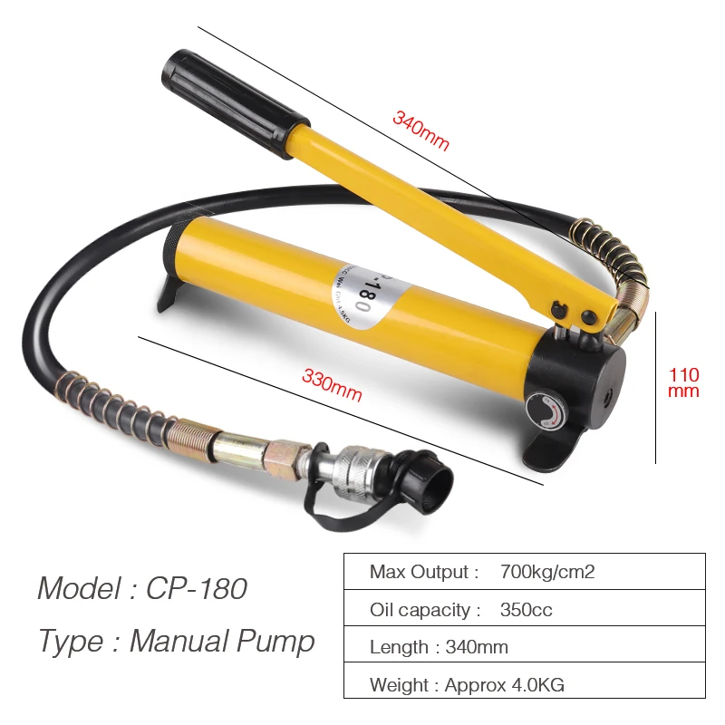 Ultra-thin Hydraulic Cylinder FPY-5 Hydraulic Jack Height 50mm Stroke 10mm with CP-180 Manual Hydraulic Pump